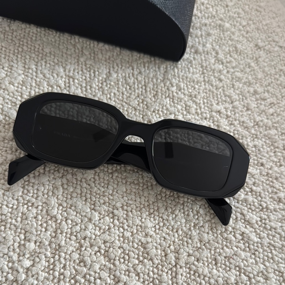 Prada Black Symbole Rectangular Women's Sunglasses 51mm - Picture 4 of 10
